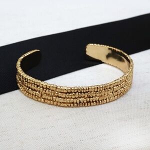 Gold Beaded Cuff Bracelet, NWT